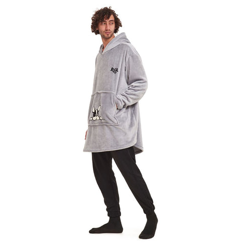 Snuggs Blanket Hoodie Light grey Dog Pocket